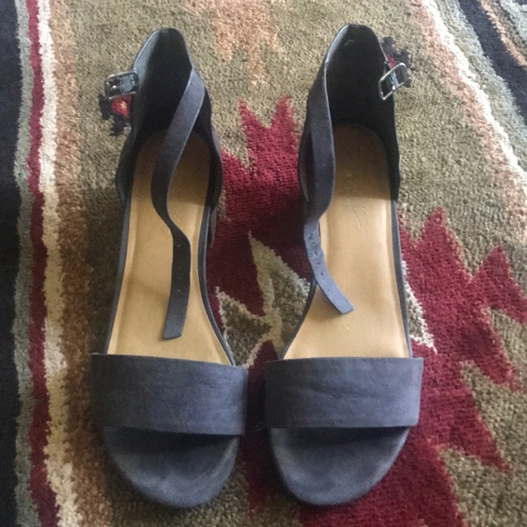 dark gray block heels